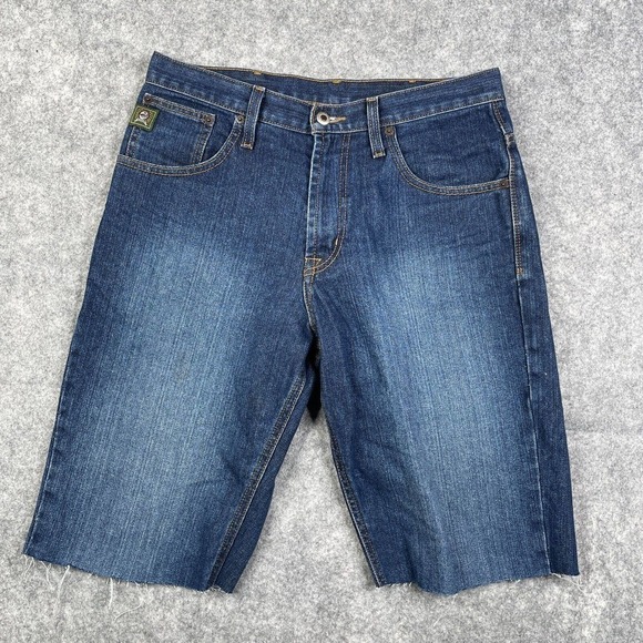 Cinch Cut Off Jean Short Adult Men's 32 Western Baggy Dark Wash Distressed - Picture 1 of 8